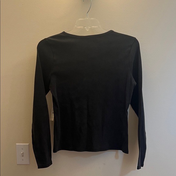Cyrus Essentials Black Ribbed Long Sleeve Top – NWT Large - Picture 6 of 6